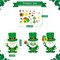 St. Patrick’s Day Craft Kit for Kids – 24 Sets DIY Leprechaun & Shamrock Hanging Ornaments, Stickers, Party Favors & Classroom Decorations